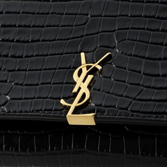 Saint Laurent Classic Monogram Flap Chain Wallet Crocodile Embossed Leather - Picture 6 of 7
